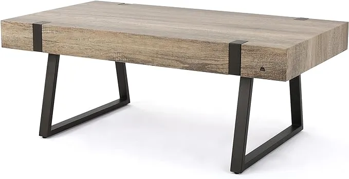 Christopher Knight Home Abitha Faux Wood Coffee Table, Canyon Grey, 23.60 in x 43.25 in x 16.75 in