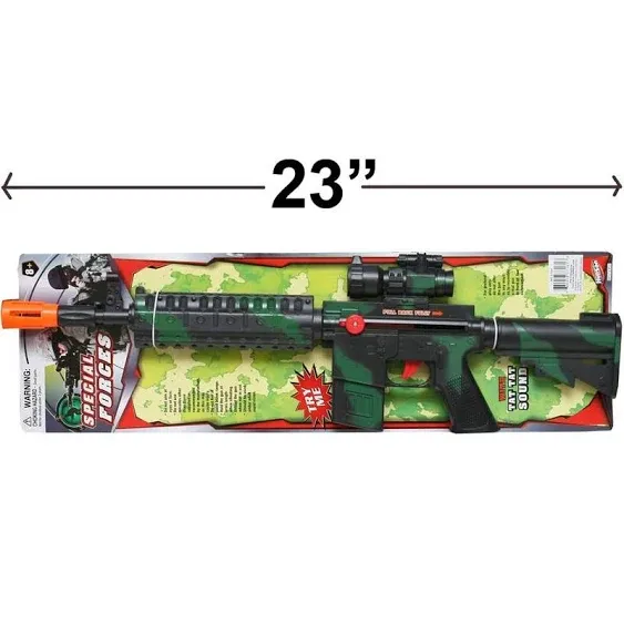 Rifle Gun Toy Machine Set Military Army, Playset, FX Sounds & Lights, 26 Inches Long, New in Box