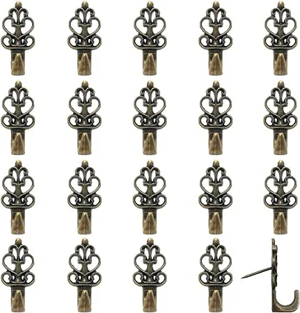 Rddconkit Push Pin Hangers,20 Pcs Zinc Alloy Pin Hooks Picture Hanging Nails for ...