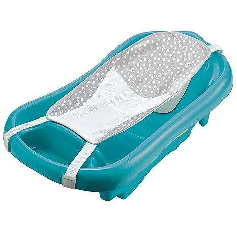 The First Years Newborn to Toddler Baby Bath Tub - Convertible 3-in-1 Baby Tub with Removable Sling - Ages 0 to 24 Months - Sure Comfort - Teal