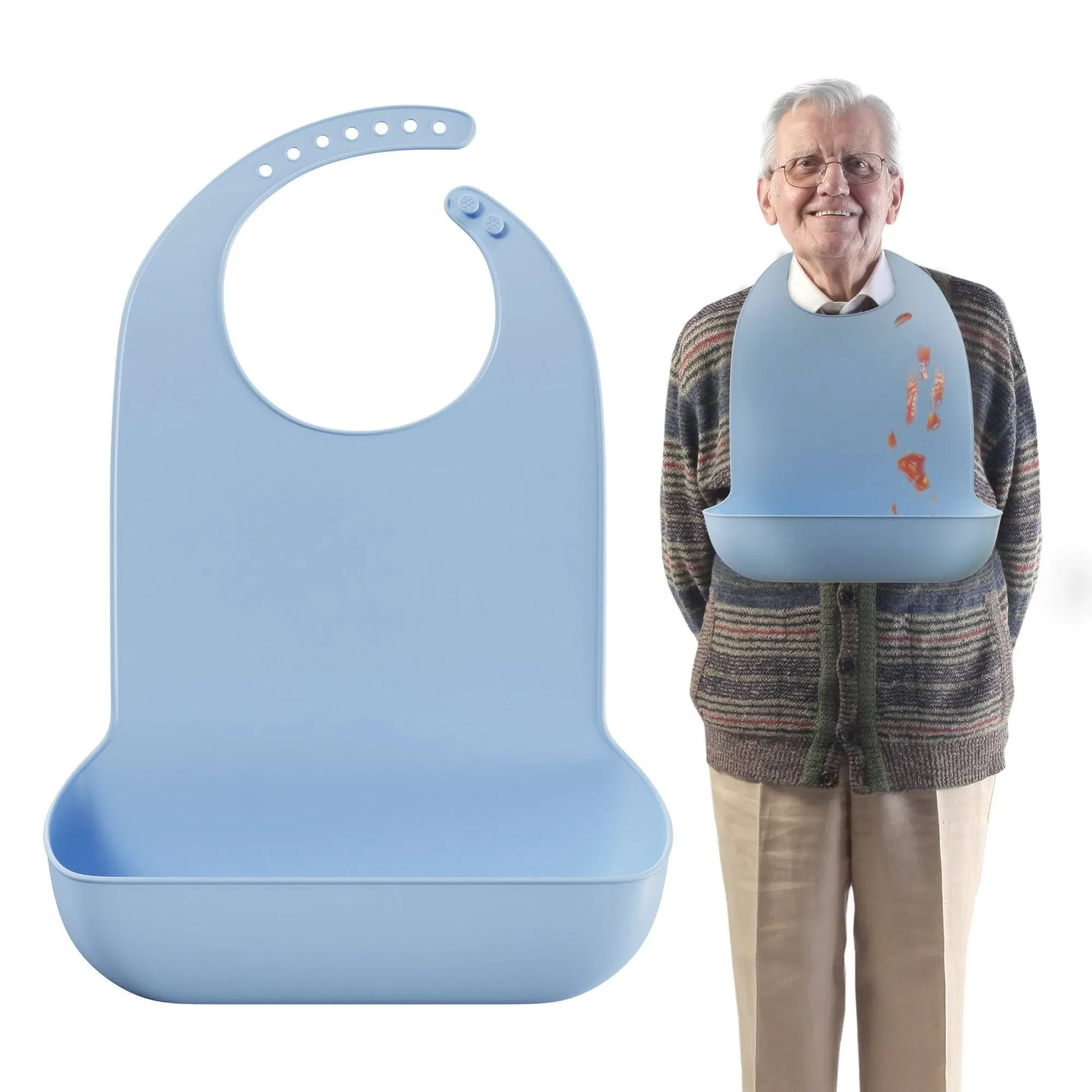 Mars Wellness Adult Bibs for Elderly - Comfortable and Easy to Clean Silicone ...