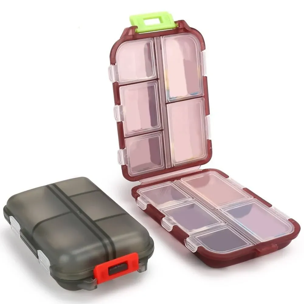 2pcs Travel Pill Organizer, Portable Pill Case, Pill Box Dispenser, with 10 ...