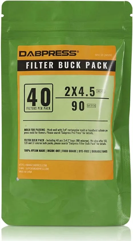 [ 40 Pack ] 2x4.5 Inch 90 Micron Pressing Filter Bags - Nylon Mesh Screen Made