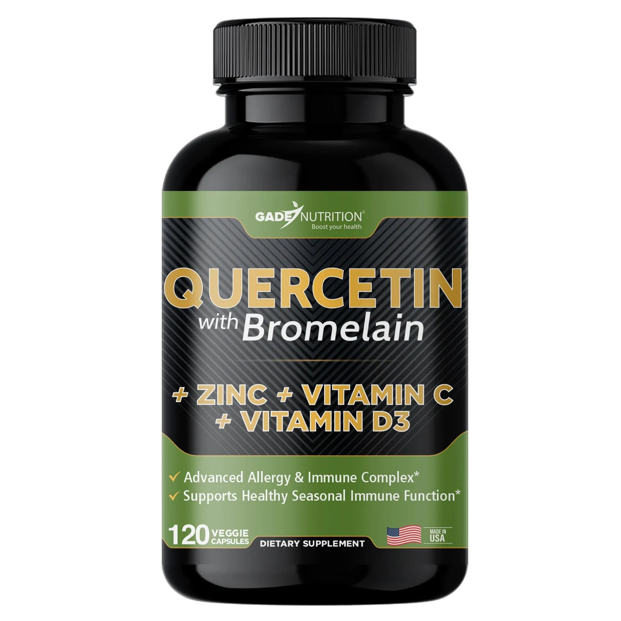 Quercetin with Bromelain + Vitamin C, D3 and Zinc