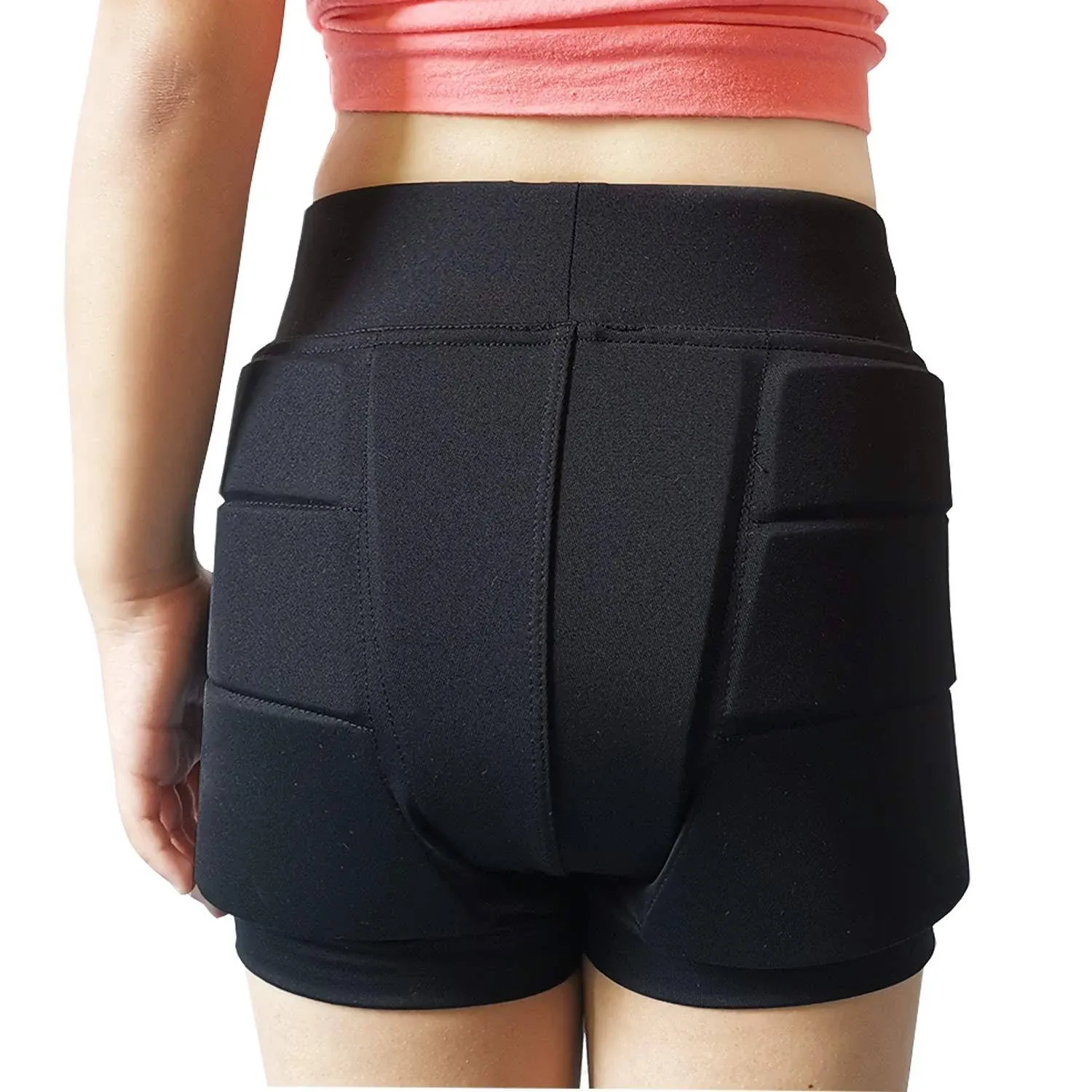 Youper Girls Protective Padded Shorts, Ice-Skating, Skateboarding, Black