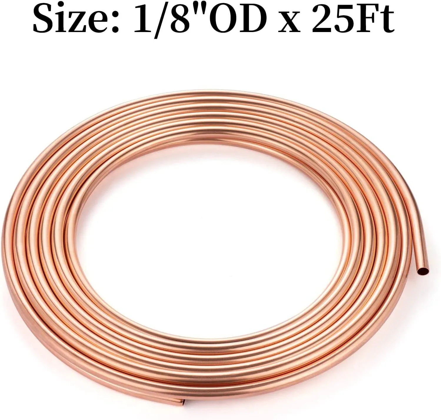 BELLA BAYS Copper Tubing 1/2" OD x 0.444" ID x 5Ft, 99.9% C12200 ASTM B280 Refrigeration ACR Tubing Seamless Soft Coil Round T2 Pure Copper Tube for HVAC System, Refrigerators, Industry, DIY