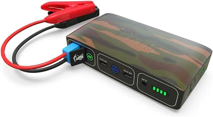 HALO Bolt 58830 mWh Portable Phone Laptop Charger Car Jump Starter with AC Outlet and Car Charger, Usb