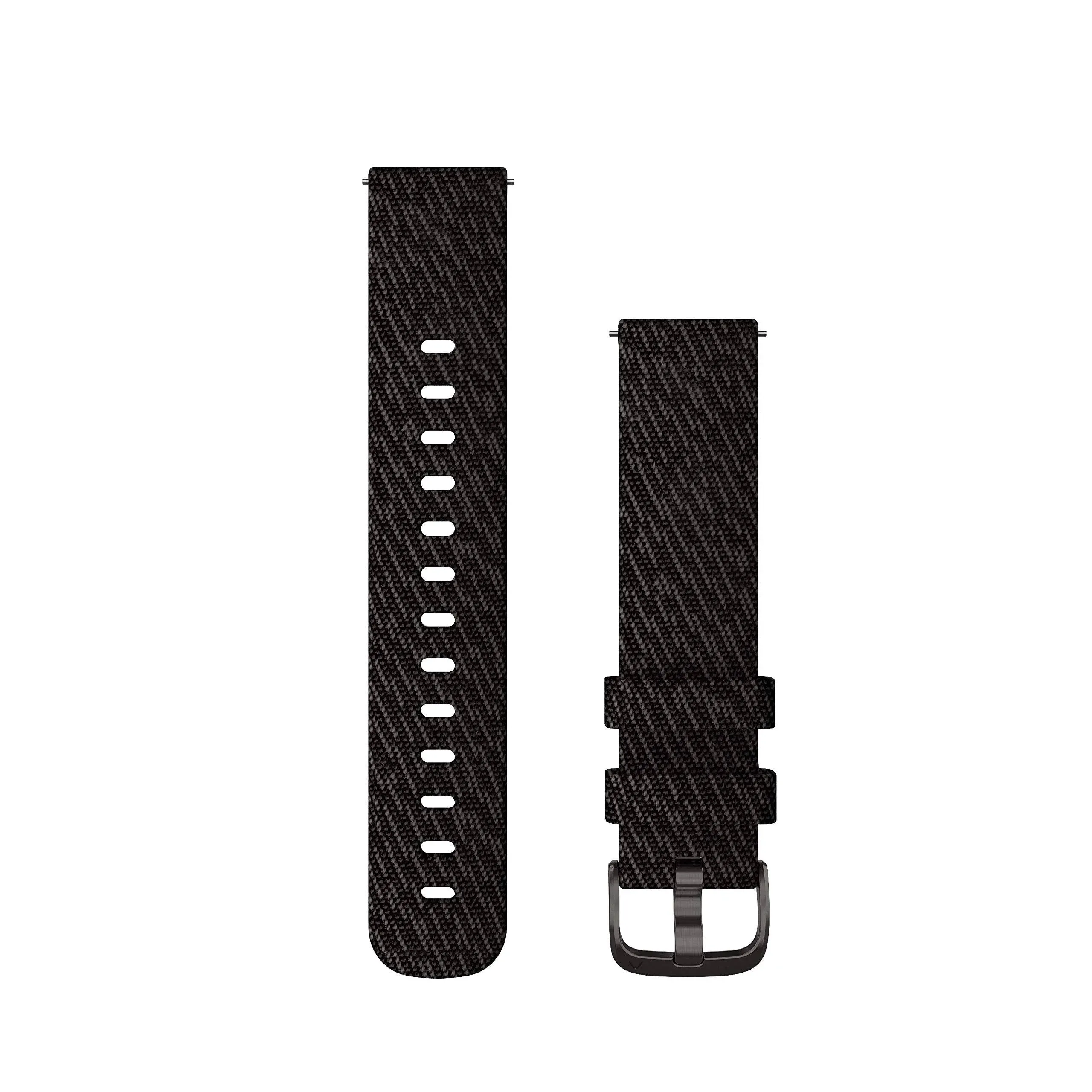 Garmin Quick Release Band 20mm Black Pepper Woven Nylon with Slate Hardware