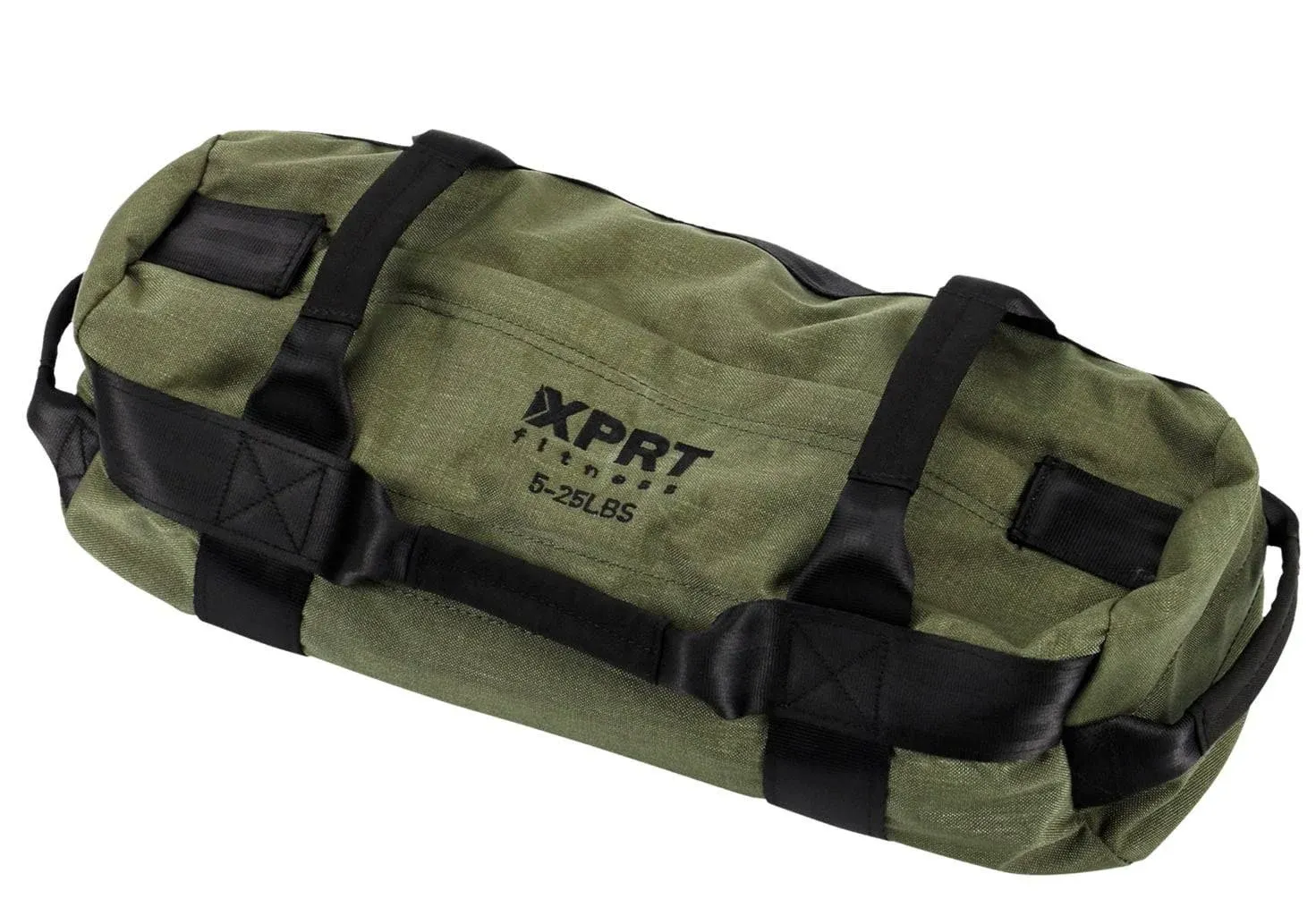 XPRT Fitness Workout Sandbag for Heavy Duty Workout Cross Training 7 Multi-positional Handles - Color Army Green/Black/Camo