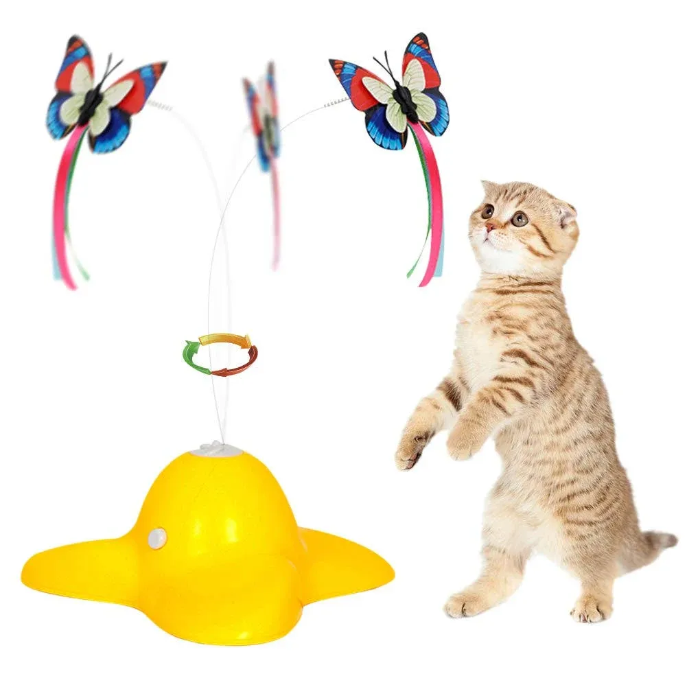 Flurff Cat Toys, Interactive Cat Toy Butterfly Funny Exercise Electric Flutter ...