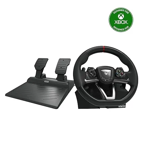 Hori - Black, Xbox series X/S and Multi-Platform, Overdrive, Wired Video Game Racing Wheel