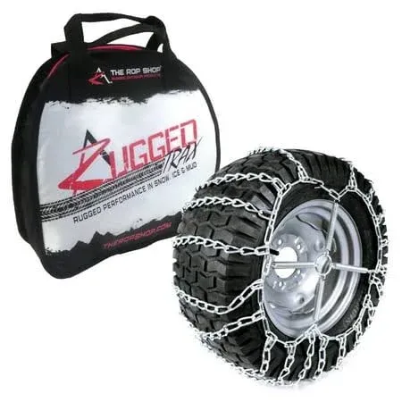 2 Link Tire Chains &amp; Tensioners for Sears Snow Blowers with 15x5x6 Tires Snow