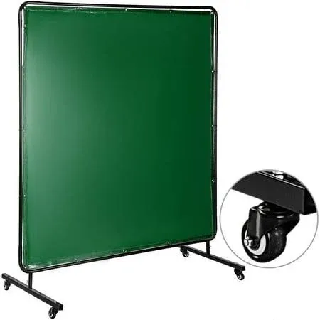 VIZ-PRO Green Vinyl Welding Curtain/Weldin<wbr/>g Screen, 6&#039; X 6&#039; Flame Resistant