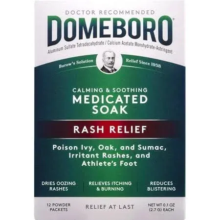 Domeboro Medicated Soak Rash Relief, 12 Powder Packets