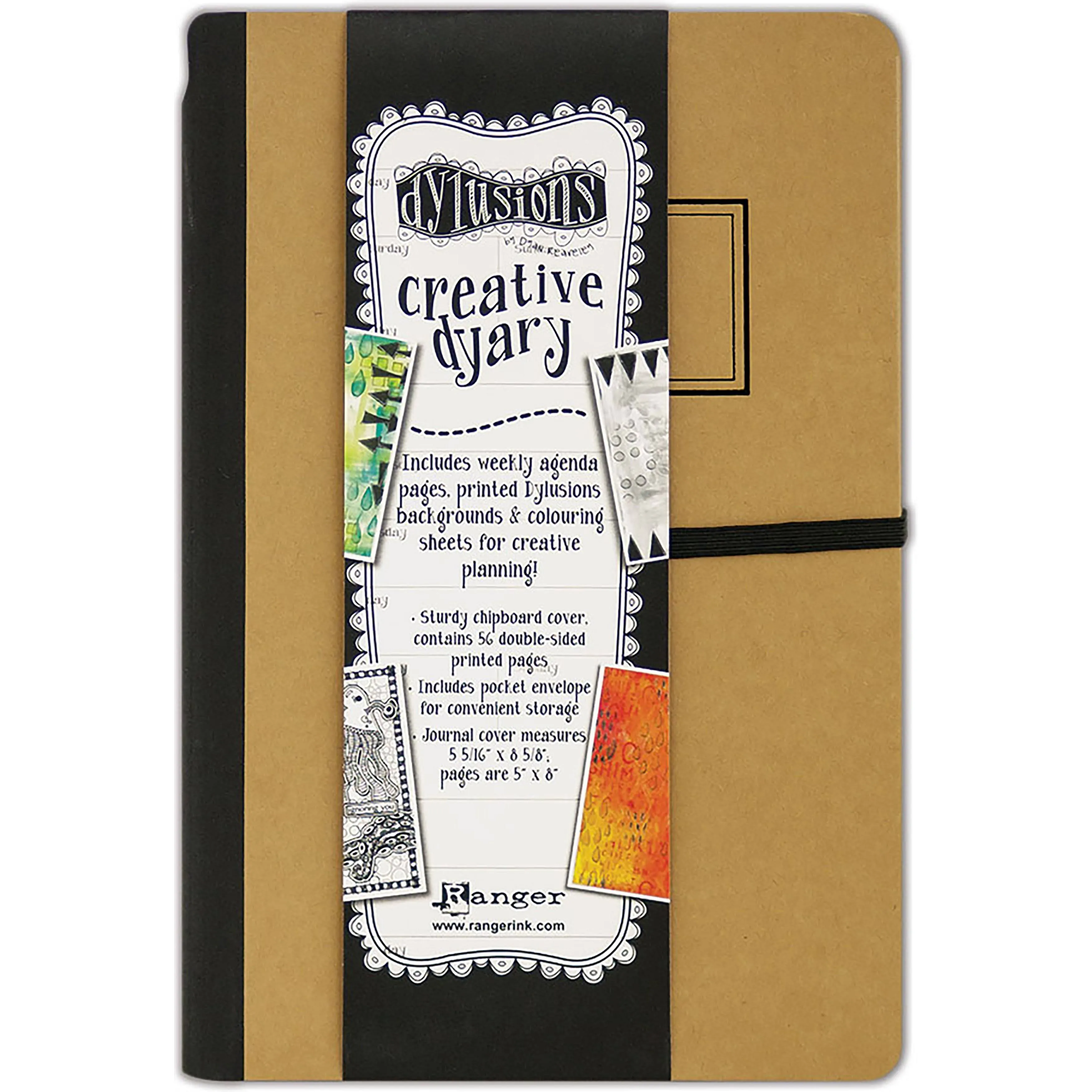 Dyan Reaveley&#039;s Dylusions Creative Dyary 2 5&#034;X8&#034;-Kraft W/Black DYJ58663