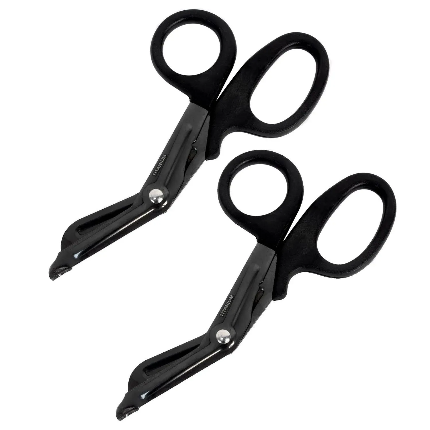 Ever Ready First Aid Autoclavable Titanium Bonded Bandage Shears 7 1/4" Bent - Tactical Stealth Black (Tactical Black Single Pack)