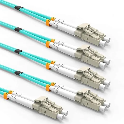 LC to LC Fiber Patch Cable (UL List), 10G/40G OM3 Fiber Cables Multimode Fiber Jumper Duplex 50/125µm LSZH (2M, 5Pack)