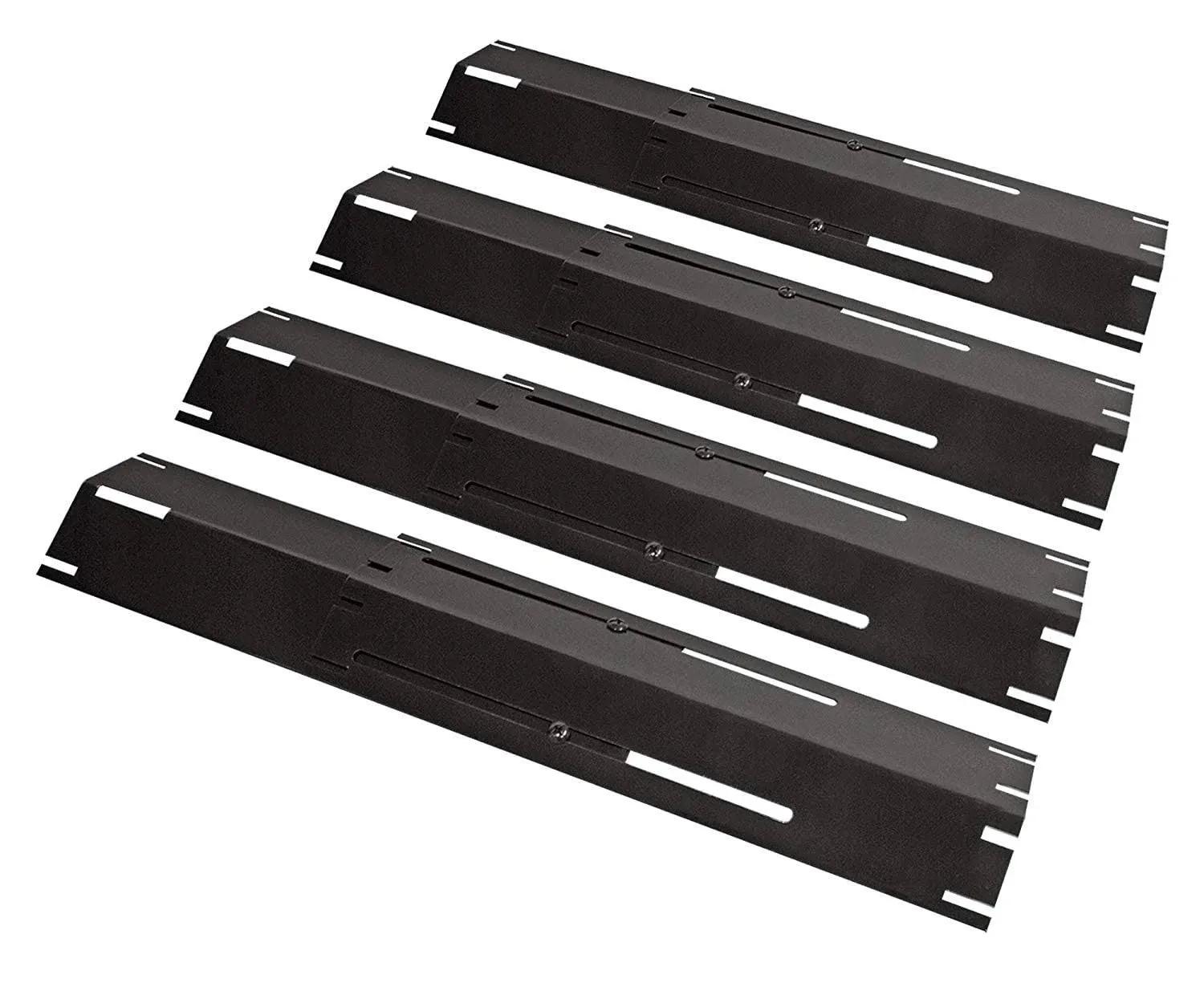 UNICOOK Universal Replacement Heavy Duty Adjustable Porcelain Steel Heat Plate Shield / Flavorizer Bar Extends from 11.75" up to 21" L, 4 Pack