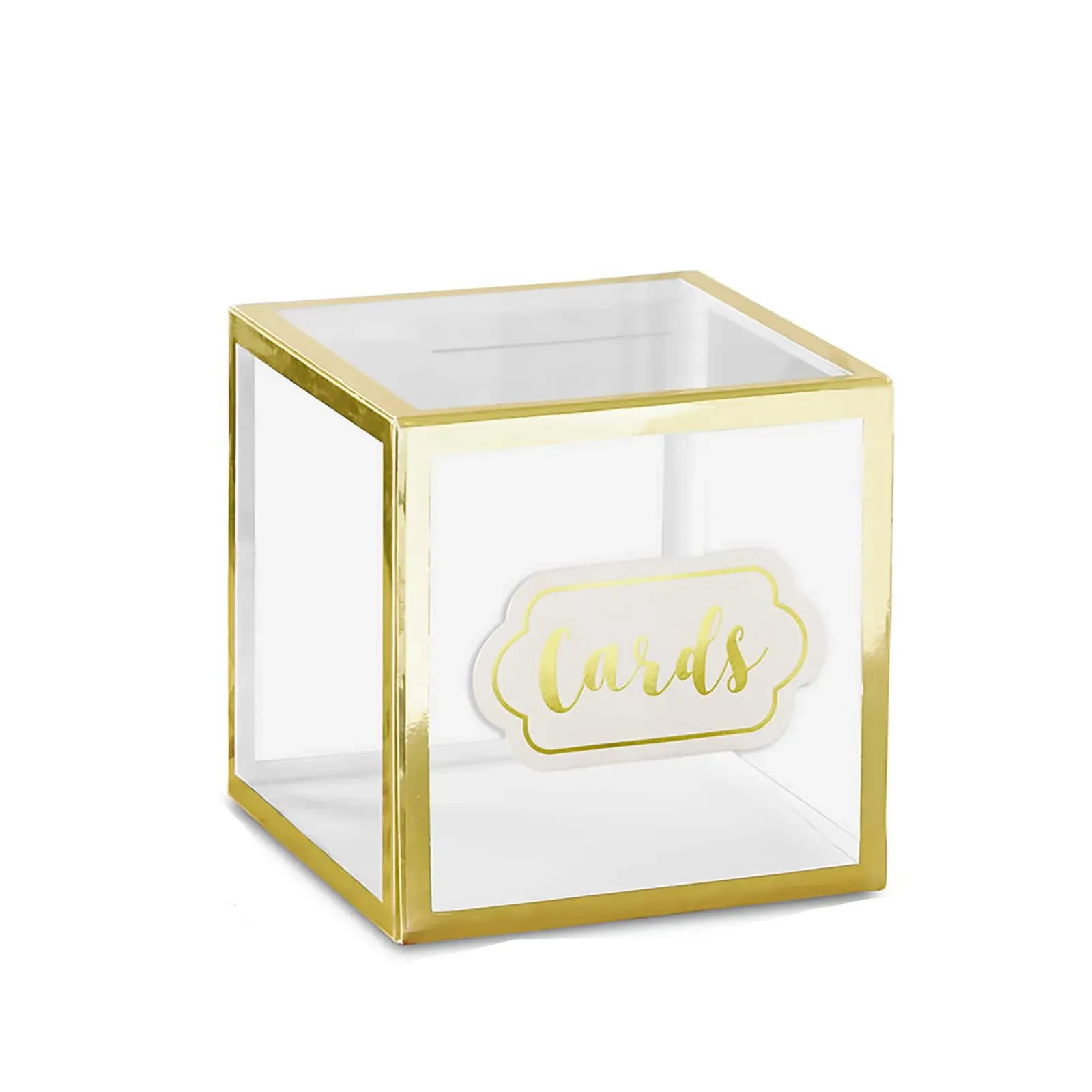 Kate Aspen Gold Frame Collapsible Acrylic Card Box