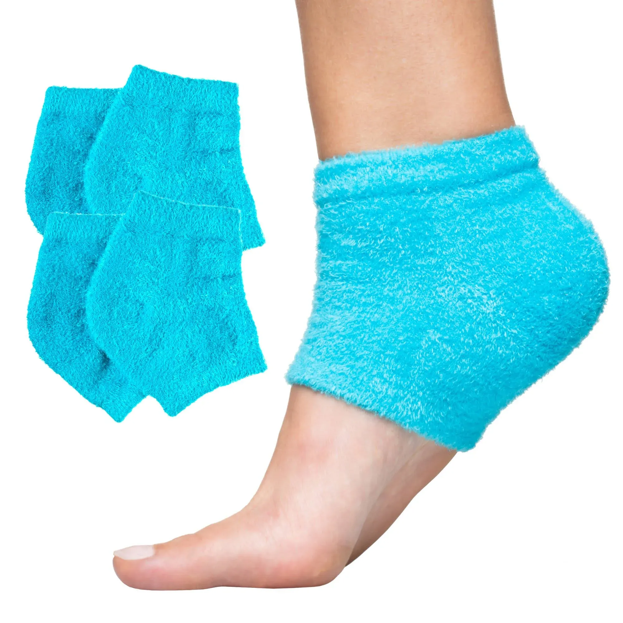 ZenToes Feuchtigkeitsspendende Schlafsocken mit Vitamin E, Olivenöl und Jojoba-Samenöl, um trockene, rissige Fersen zu erweichen und zu hydratisieren (Fuzzy Black, breite Breite)