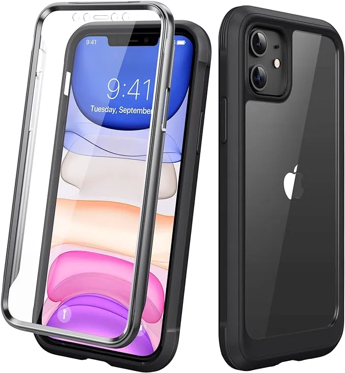 Diaclara Compatible with iPhone 11 Case Full Body Rugged Case with Built-in Touch Sensitive Anti-scratch Screen Protector