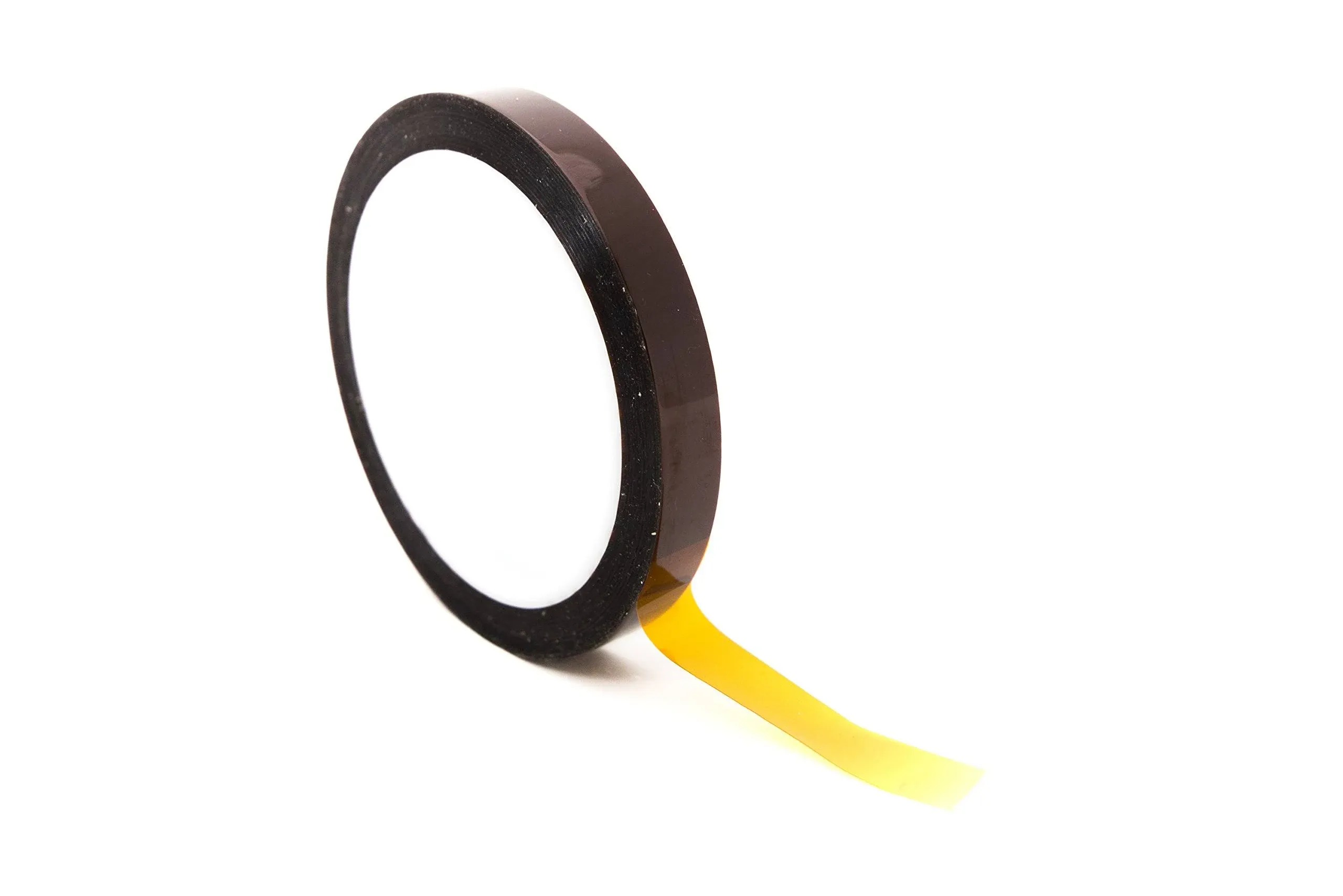 High-Temperature Kapton Tape, 2 Mil Thick, 1/4 In. Wide x 36 Yards Long, Amber