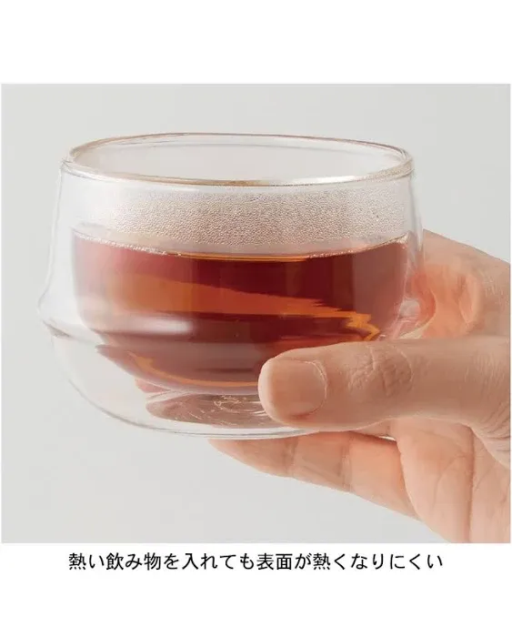 Kinto Kronos Double Wall Glass Coffee Cup 250ml Japan