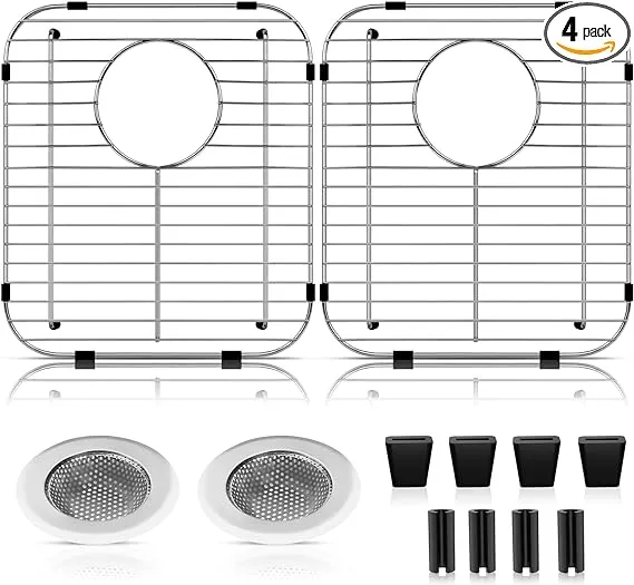 2 Pack 304 Stainless Steel Sink Protectors For Kitchen Sink