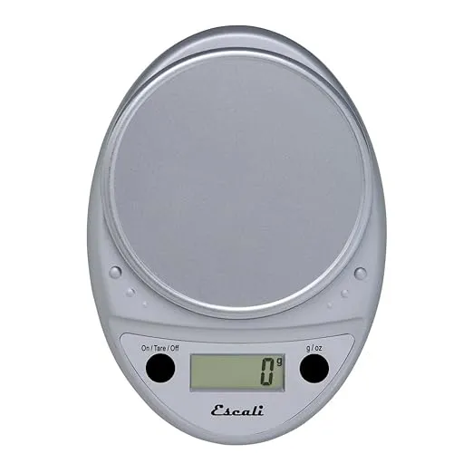 Escali Primo Digital Food Scale Multi-Functional Kitchen Scale and Baking Scale for Precise Weight Measuring and Portion Control, 8.5 x 6 x 1.5 inches, Chrome