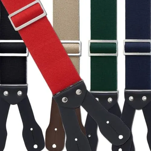 SuspenderStore LOGGER Suspenders - LOW STRETCH, BUTTON - 5 Colors &amp; 4 Sizes