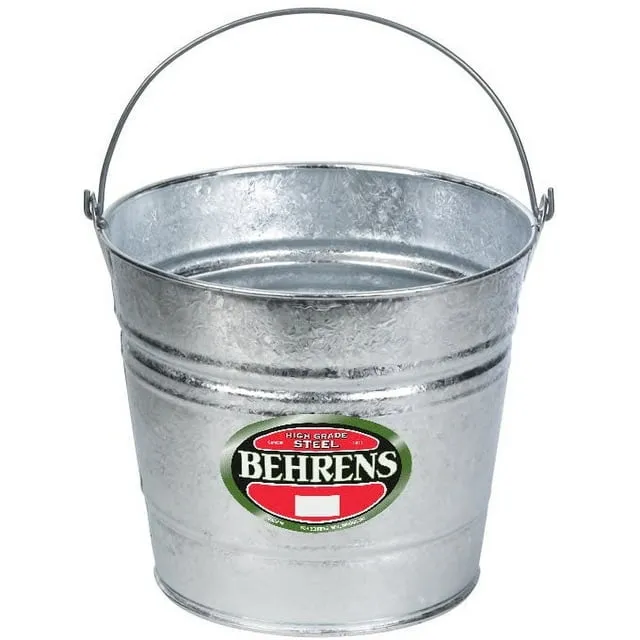 Behrens 1214 Hot Dipped Steel Pail, 14 Quarts