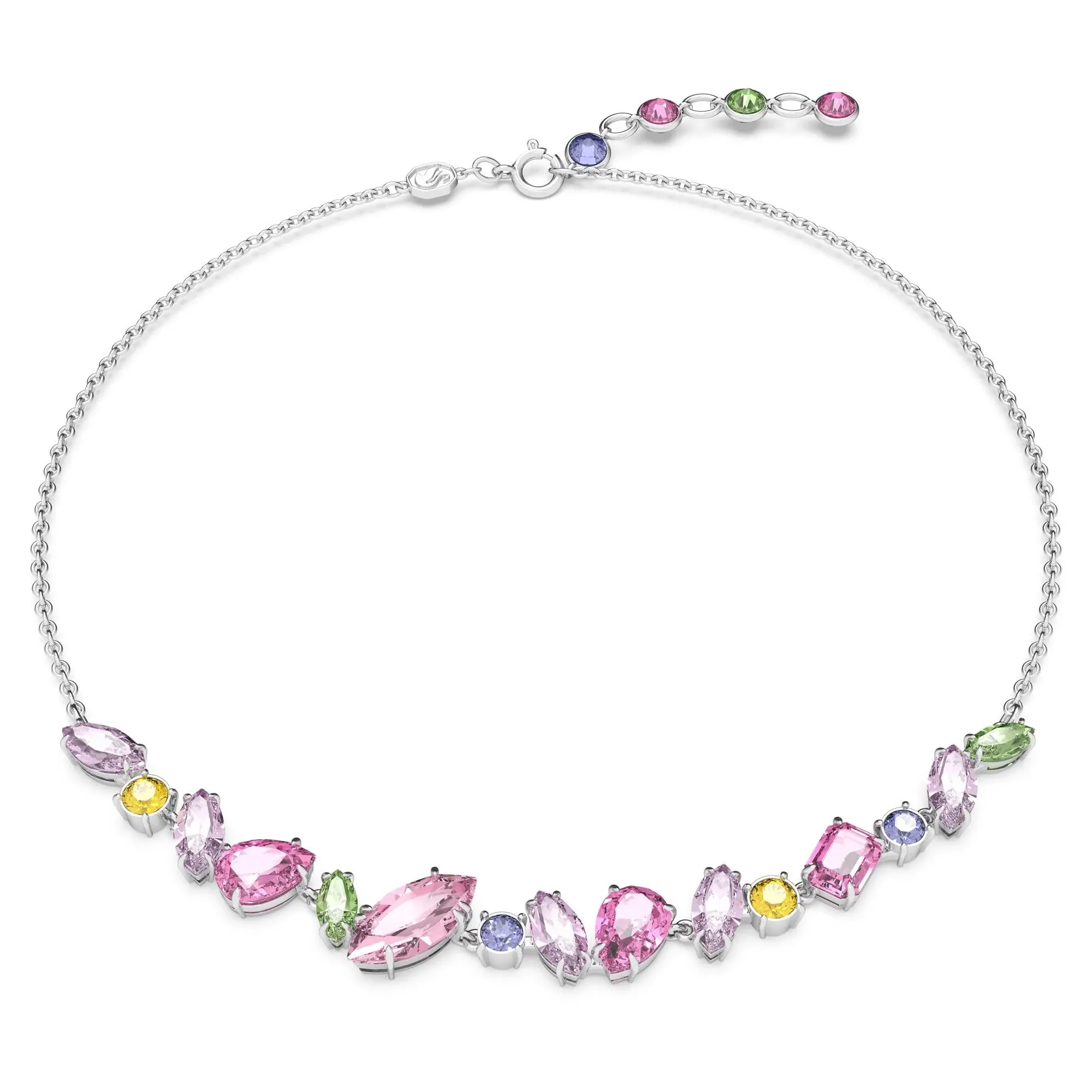 Swarovski Gema Rhodium Plated Pink Necklace 5658398