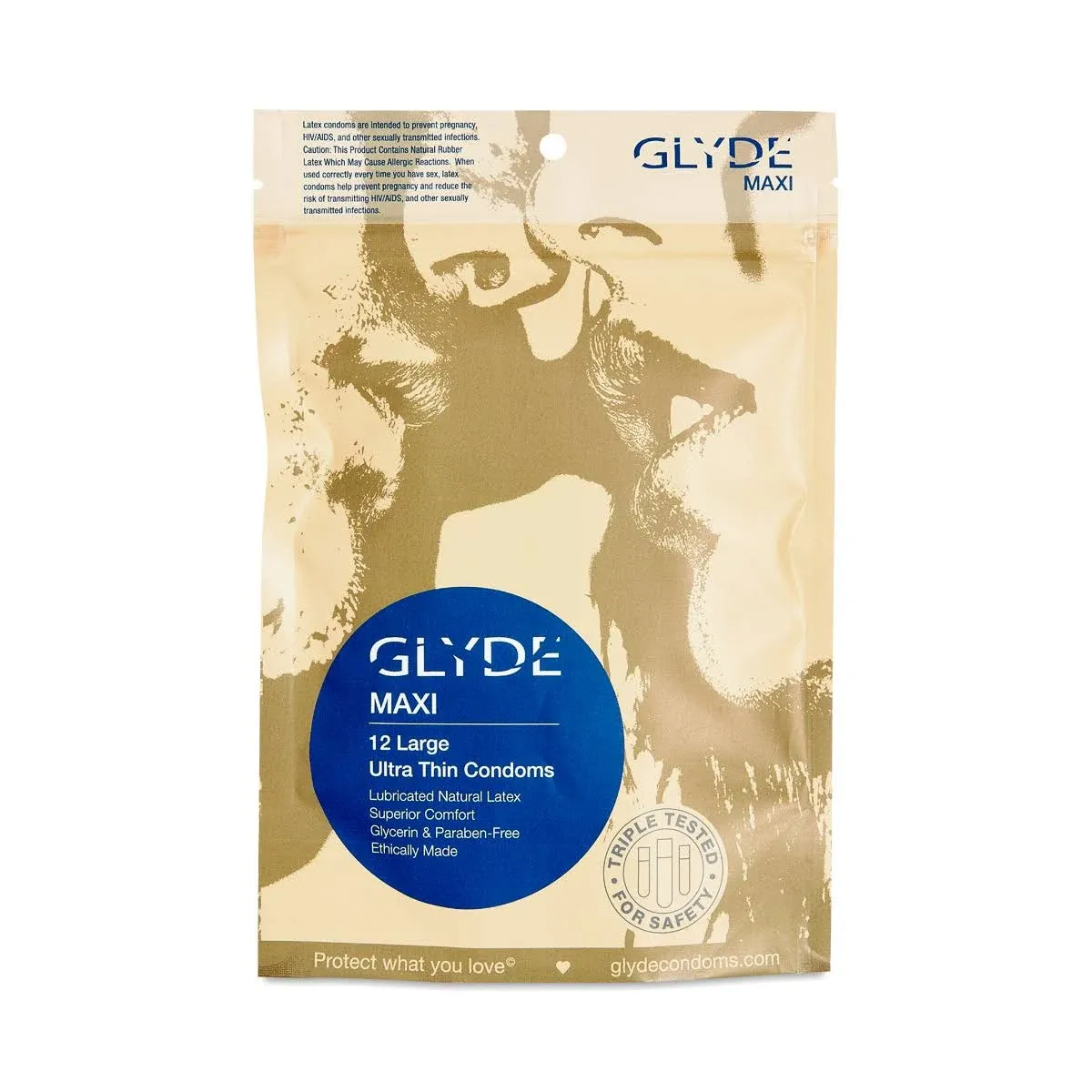 Glyde Maxi Condoms, Large & XL 12 Count