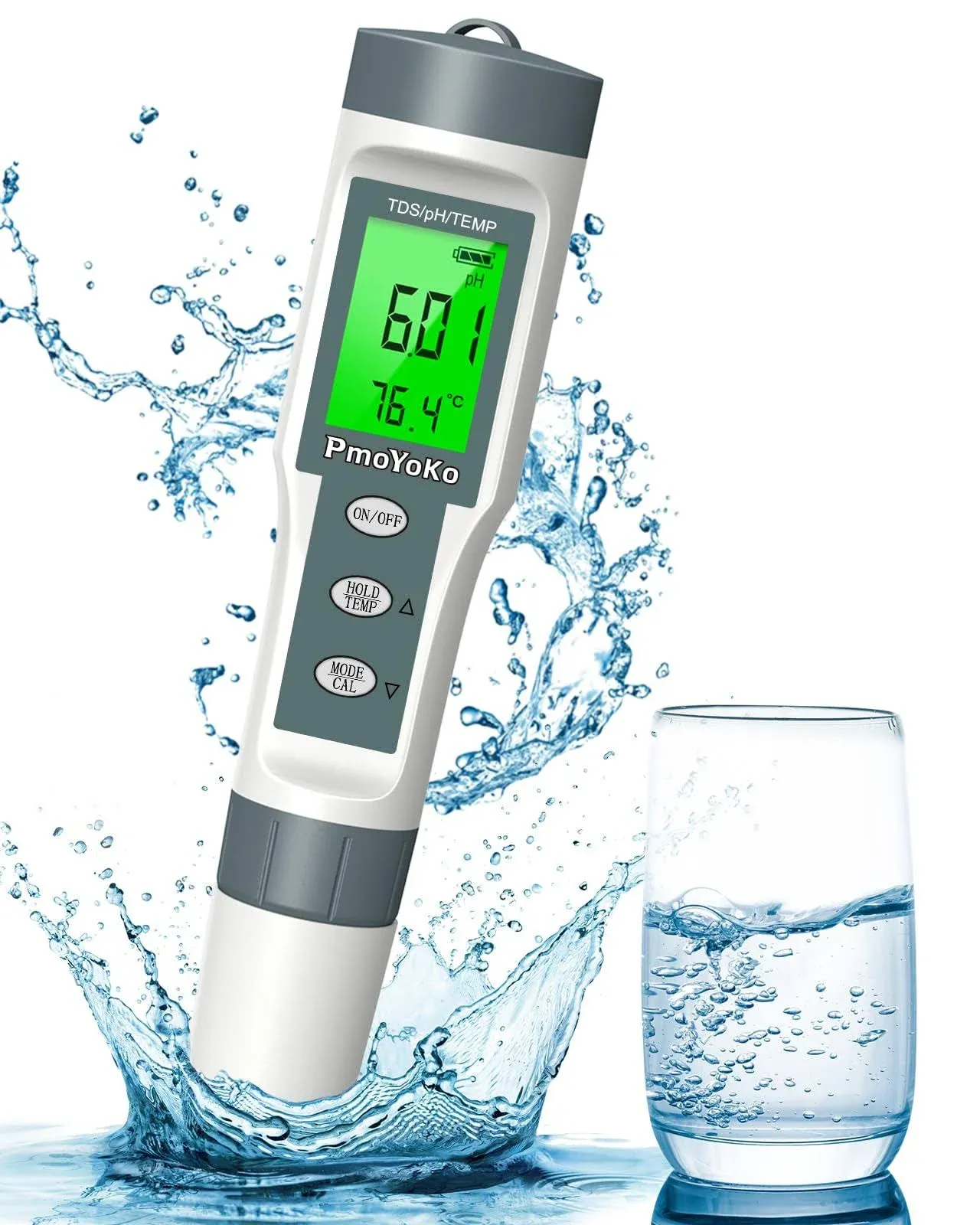 PmoYoKo Digital pH/TDS Meter with ATC pH 3 in 1 Tester 