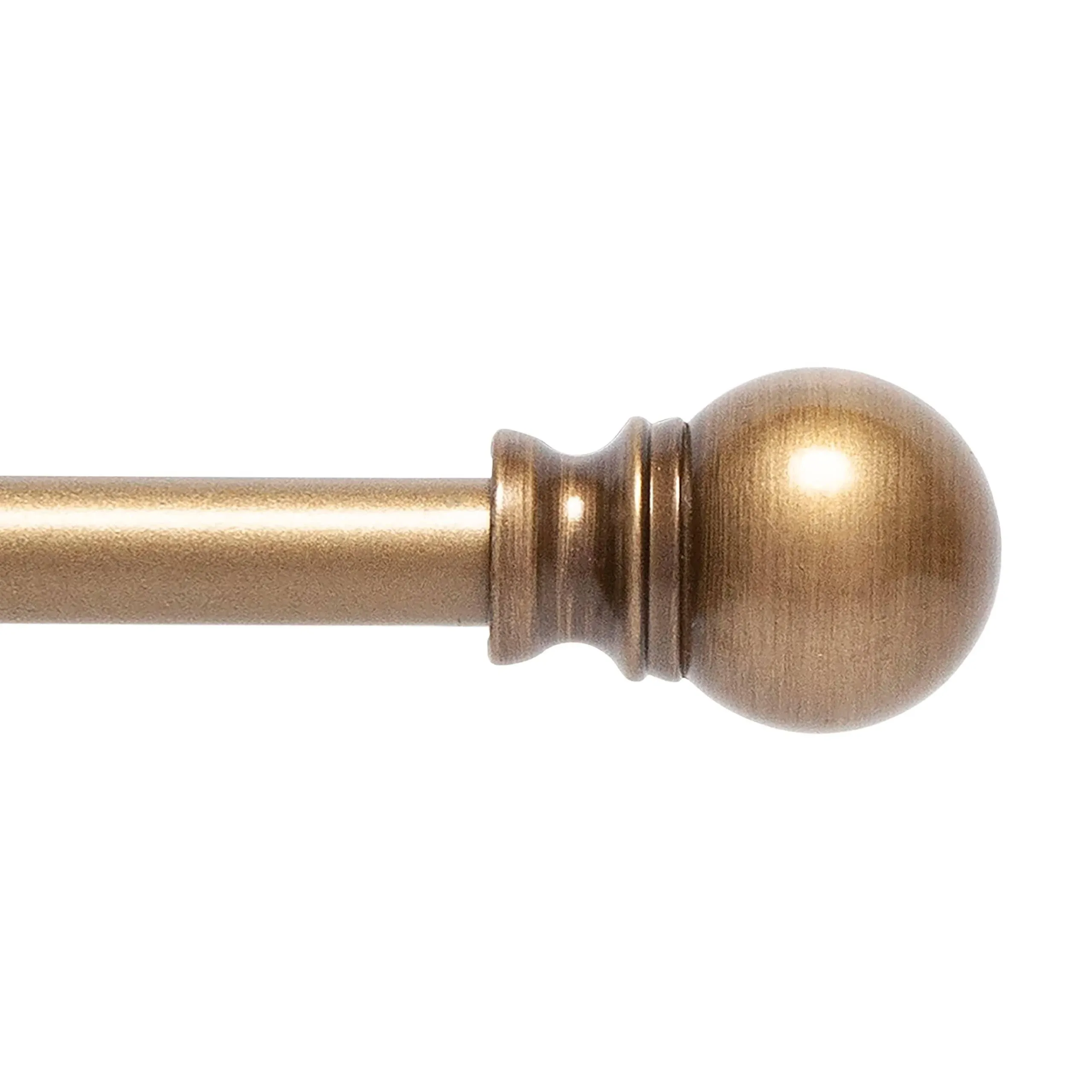 Kenney KN55972 Davenport 28 in. - 48 in. Adjustable 1/2 in. Single Petite Cafe Decorative Window Curtain Rod in Brushed Brass