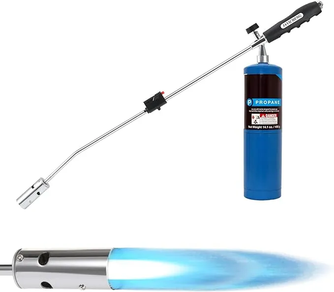 Weed Torch Propane Burner, Blow Torch,50,000 BTU Propane Torch,Gas Vapor, Self Igniting, Weed Burner with Flame Control Valve and Ergonomic Anti-slip Handle(Fuel Not Included)