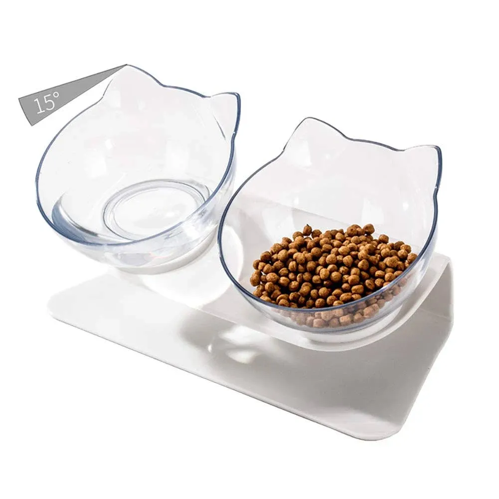 Elevated Designed Cat Bowls with Raised Stand Pet Non-Stick Food Water Feeder