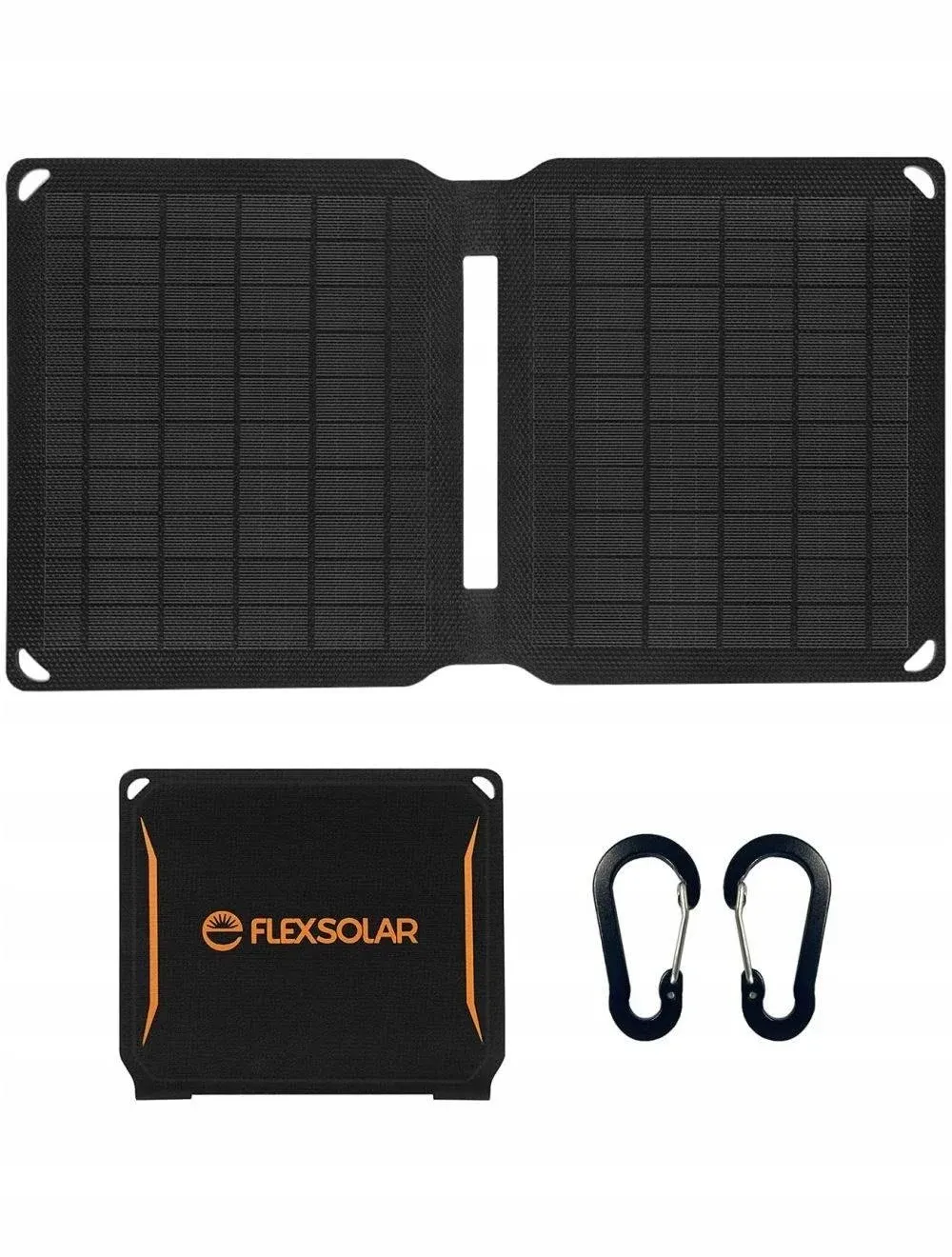 FlexSolar 10W Portable Solar Chargers 5V USB Small Power Emergency ETFE Panels Foldable IP67 Waterproof Camping Hiking Backpacking for Phones Fans Flashlight Watches Small Power Banks Battery Packs