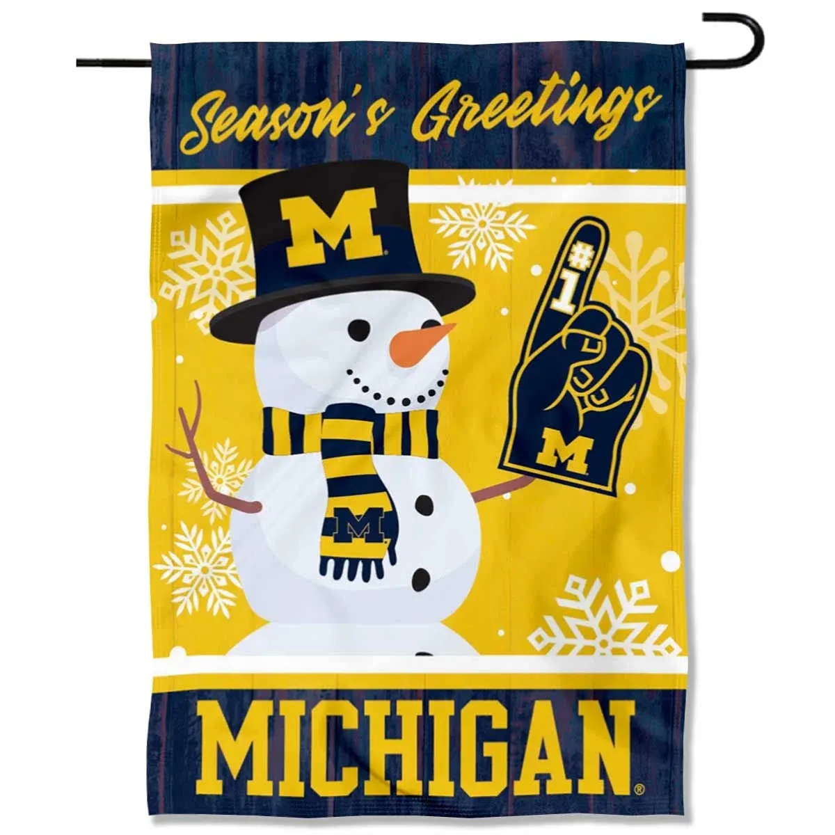 Michigan Team University Wolverines Holiday Winter Snow Garden Flag and Yard