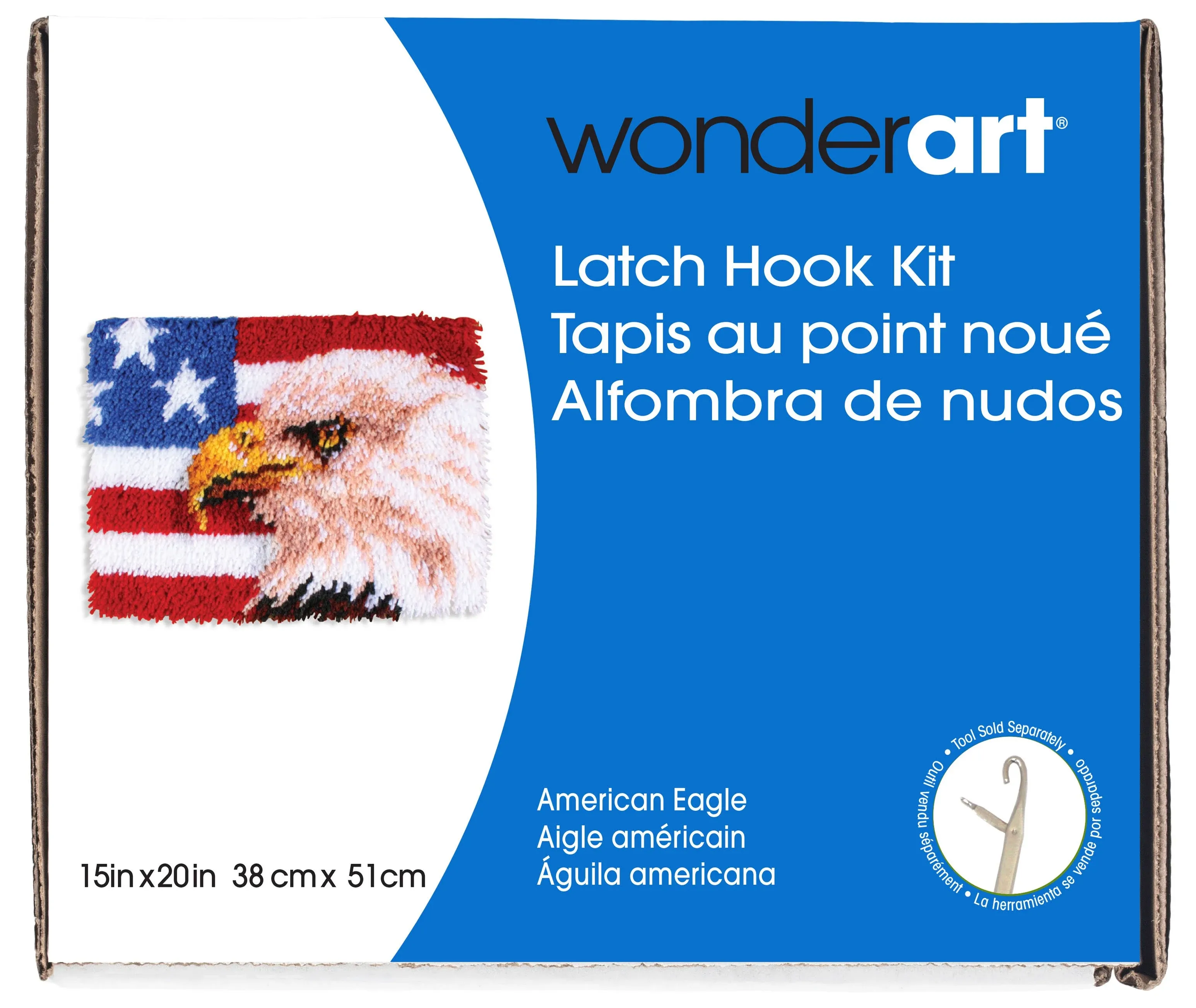 Wonderart American Eagle Latch Hook Kit, 15" x 20"