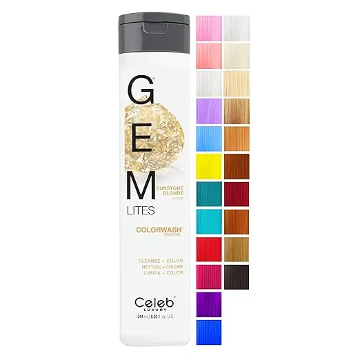 Celeb Luxury Viral and Gem Lites Colorwash Color Depositing Shampoo, Farbauffrischer, vegane Haarfarbe, Bondfix Bond Rebuilder