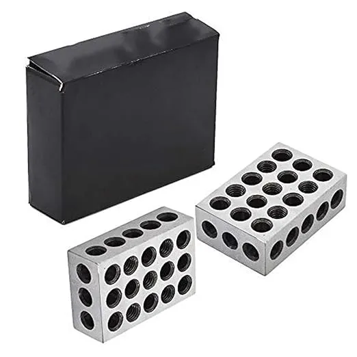 findmall 1 x 2 x 3 Inch Blocks Matched Pair Hardened Steel 23 Holes Accuracy 1 2 3 Block Machinist Milling