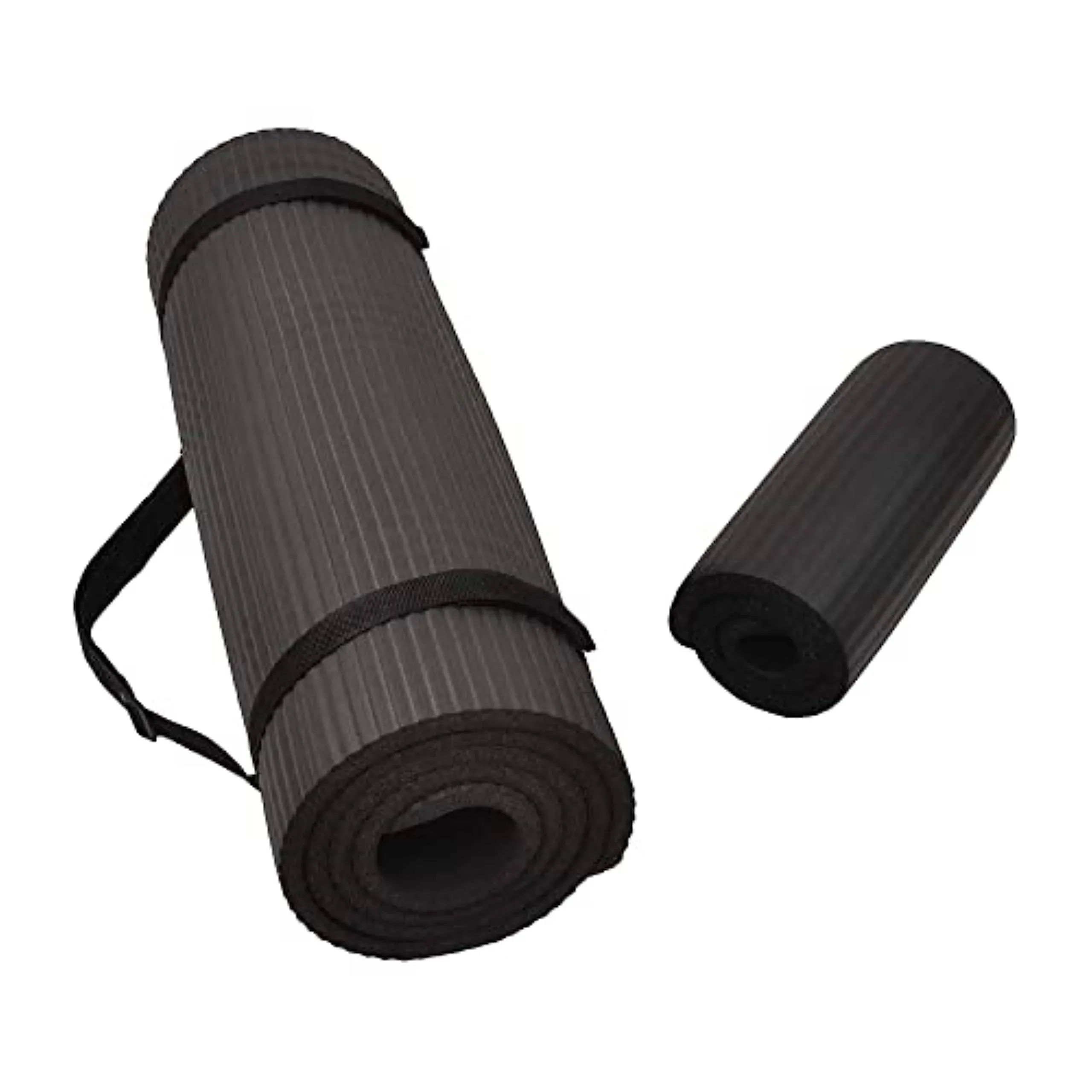 Non-Slip High Density Anti-Tear Exercise Yoga Mat with Knee Pad &amp; Carrying Strap