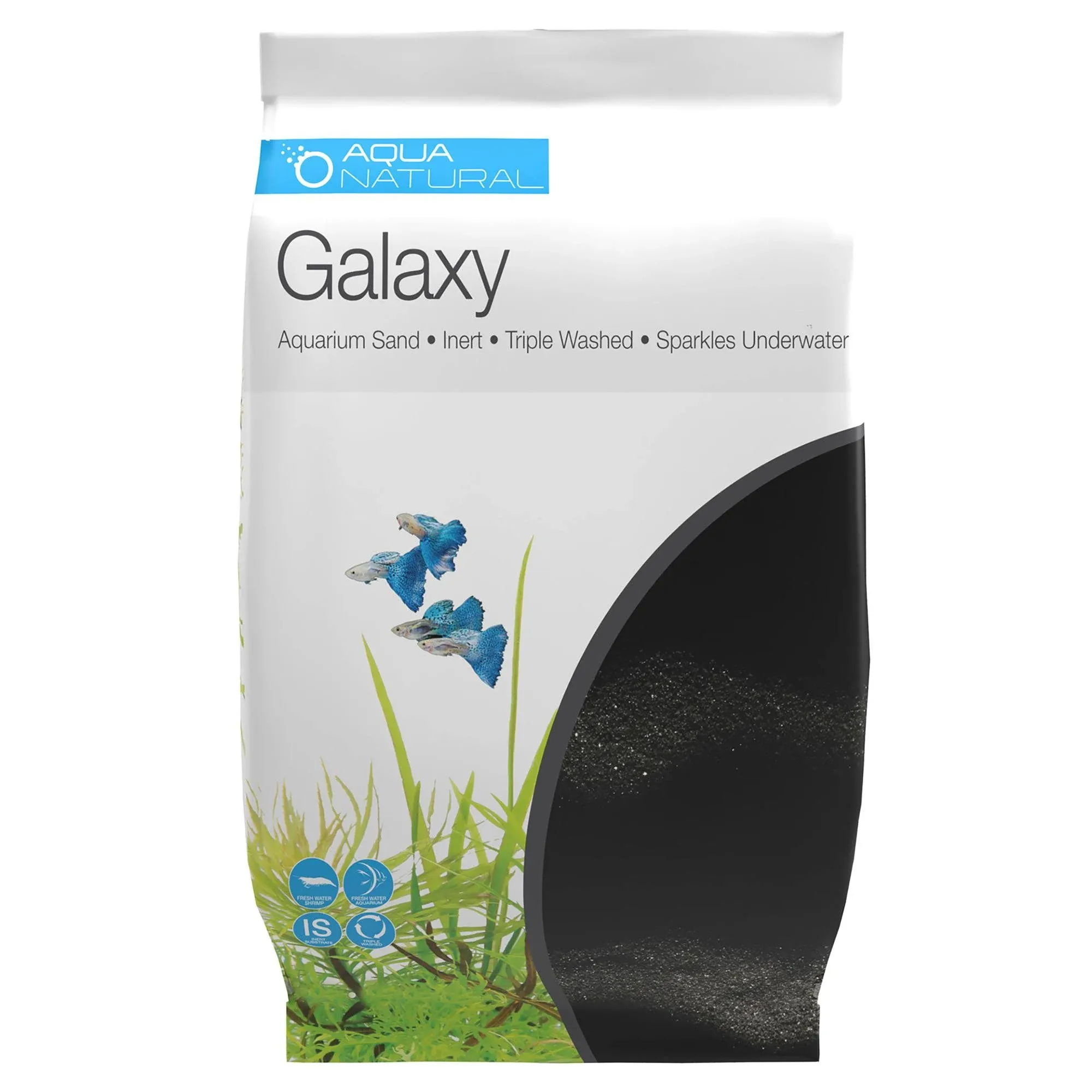 Aqua Natural Galaxy Sand 20lb Substrate for Aquascaping, Aquariums, vivariums and Terrariums, Black