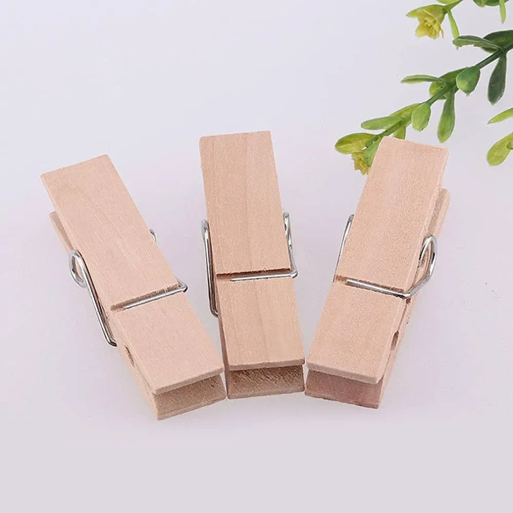 30pcs Large Wooden Clothespins, Sturdy and Heavy Duty Clothes Pins for Hanging, 