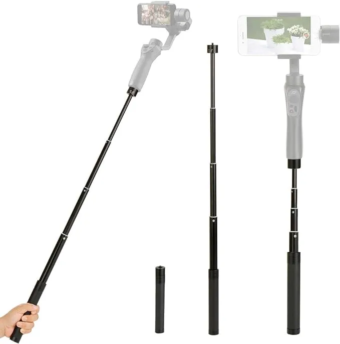 Extension Rod for Gimbal - YILIWIT 29 inch Adjustable Selfie Stick Compatible with Gimbal Stabilizer DJI Osmo Mobile 3 2/Feiyu/Zhiyun Smooth Q & 4 and All Phone Gimbles with 1/4" Thread Handheld Pole