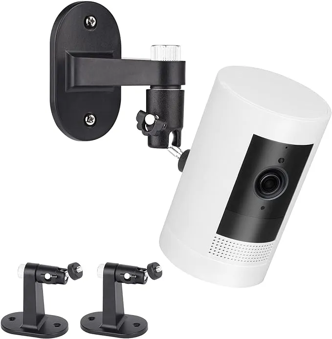 2Pack Adjustable Security Wall Mount Bracket for Ring Stick Up Cam & Ring Indoor Cam(1st Gen), Perfect View Angle for Ring Surveillance Camera System - Black