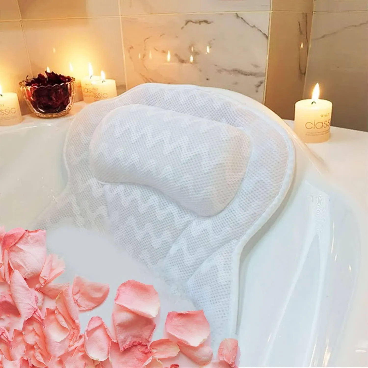 Luxury Bath Pillow for Tub - Bathtub Pillow - Bath Pillows for Tub Neck and Back ...