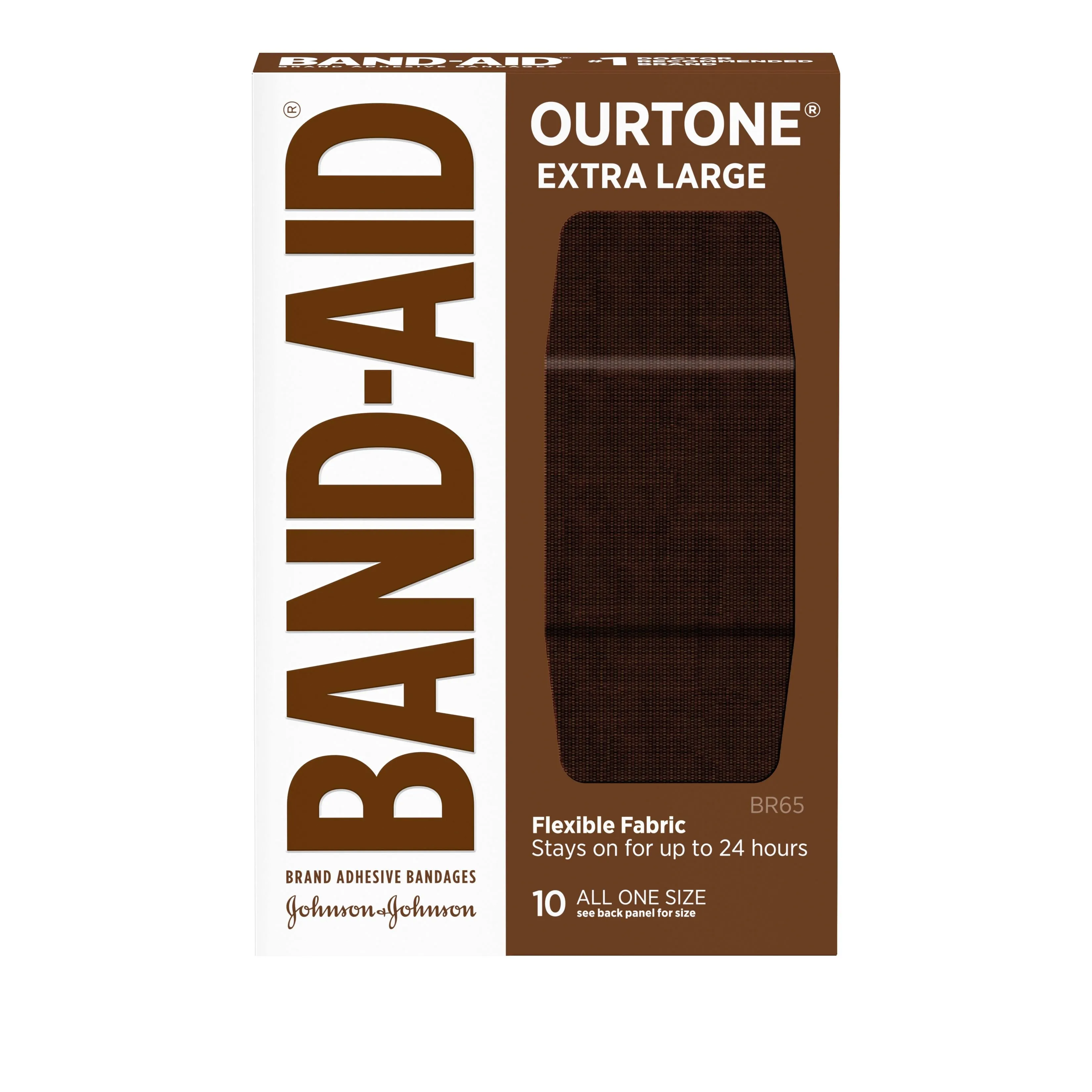 Band Aid, Adhesive Bandages, Ourtone, Flexible Fabric, Extra Large, BR65, 10 Bandages