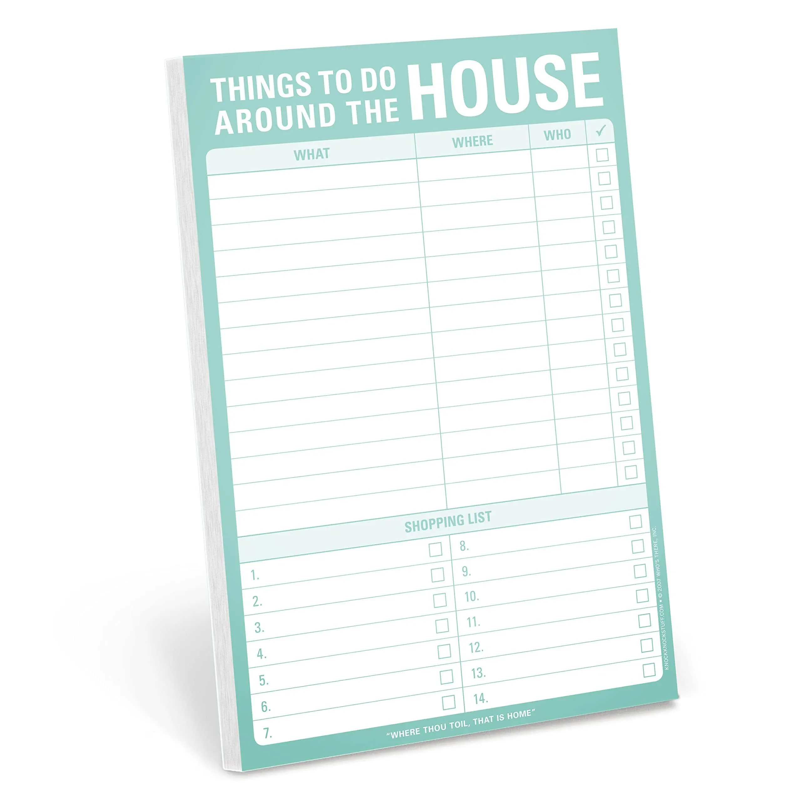 1-Count Knock Knock Things to Do Around the House Pad with Magnet, Honey Do List Note Pad & Shopping Grocery List Pad, 6 x 9-inches (Teal)